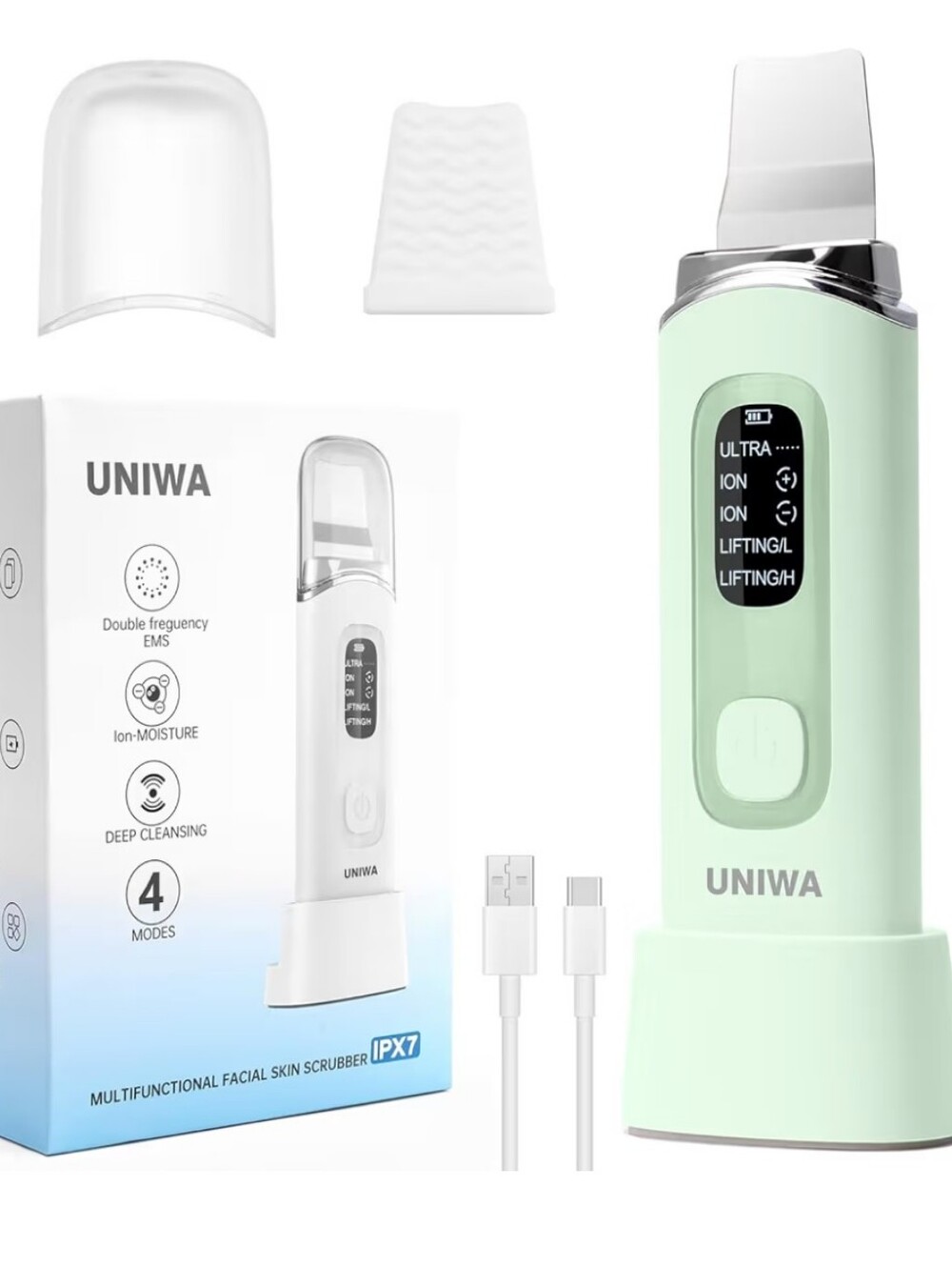 UNIWA Skin Scrubber Face Spatula, Pore Cleaner, Blackhead Removerer, Deep Facial